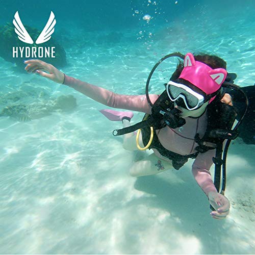 Diadema de buceo rosa gato gatito 0.079in neopreno capucha para mujeres jóvenes cubierta de la cabeza de buceo, surf banda térmica para el pelo para