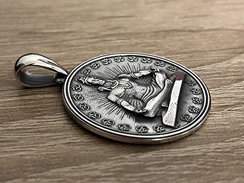 Shiva Pendant Sterling Silver 925 Om Ohm Symbol Large Meditation Charm Chakra Namaste Healed Buddha Yoga Teacher Spiritual Jewelry
