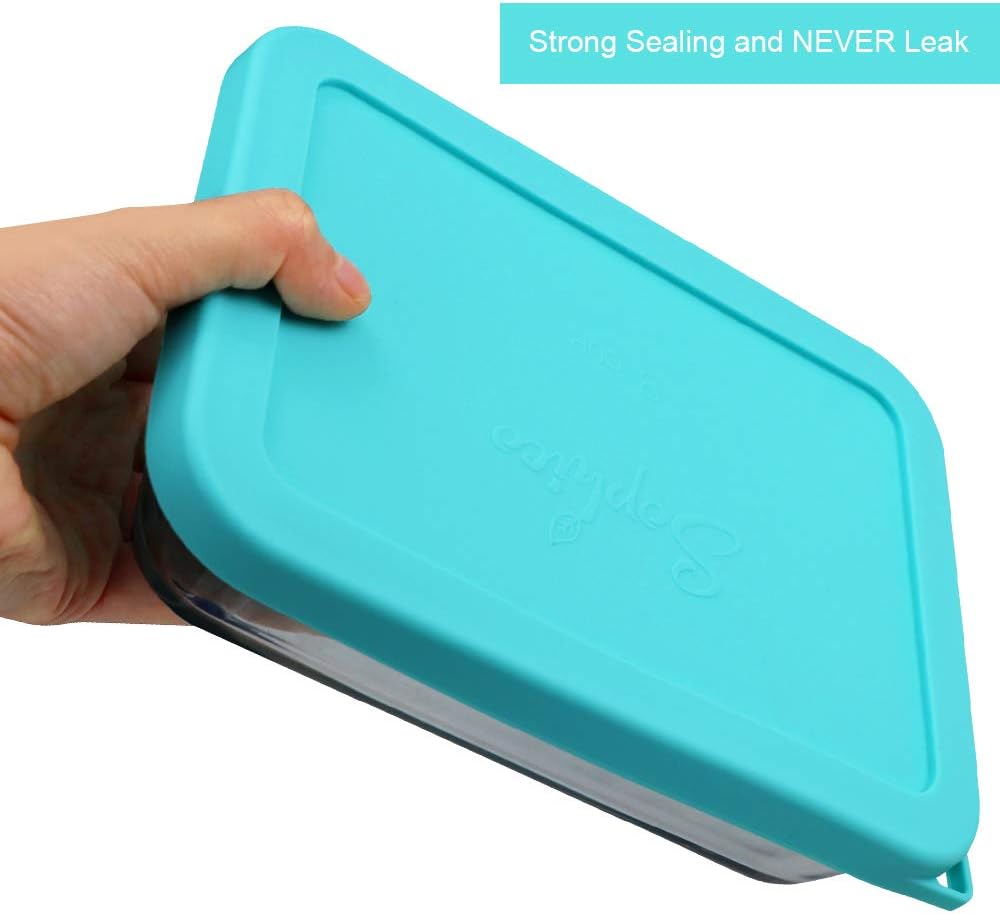 Sophico Tapa rectangular de almacenamiento de silicona para 3 tazas de repuesto para cuencos de vidrio Pyrex 7210-PC, recipiente no incluido