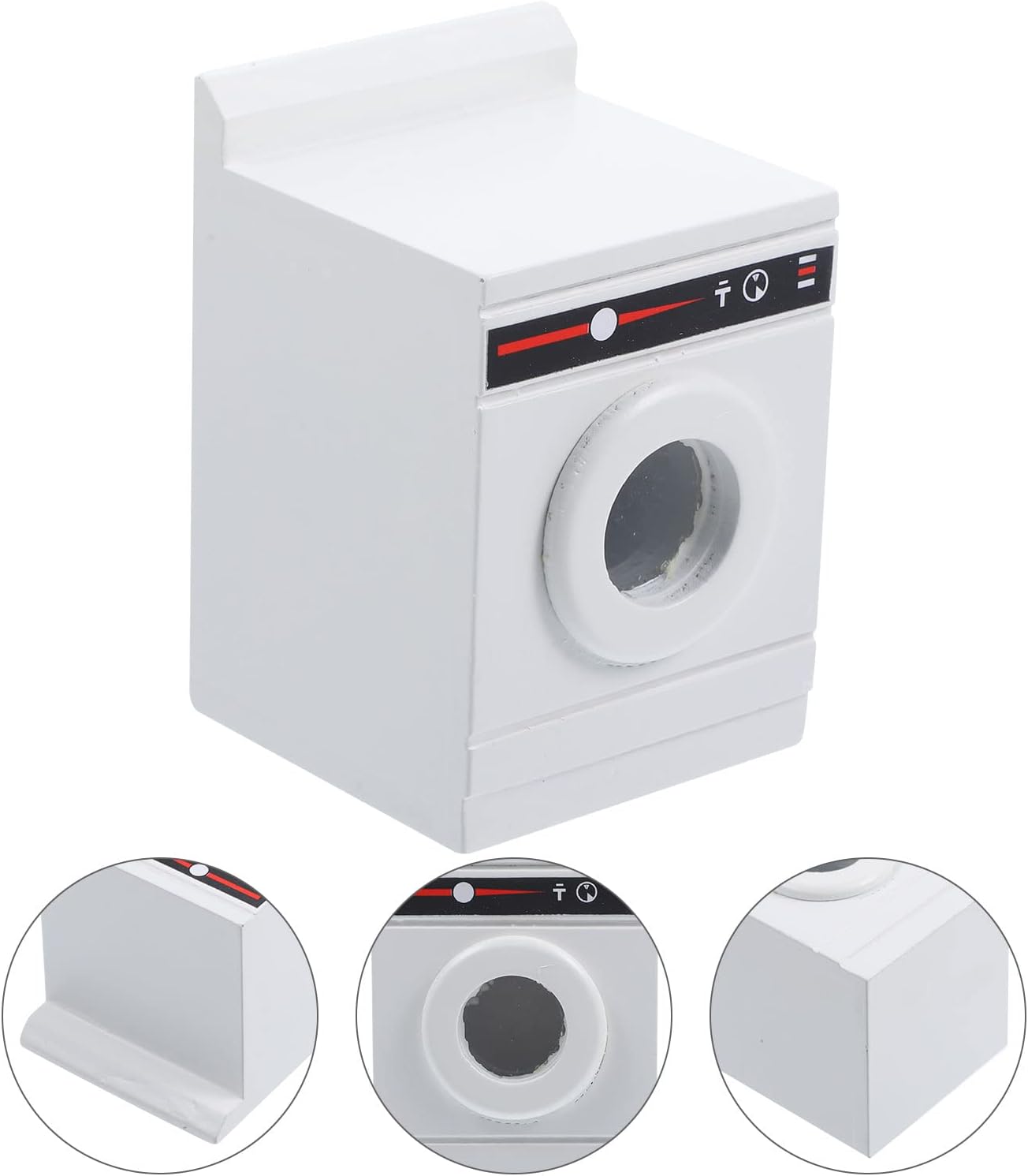 Toyvian Lavadora de casa de muñecas Mini lavadora de tela secadora Modelo Minihouse Lavandería Miniatura para casa de muñecas Accesorios de muebles