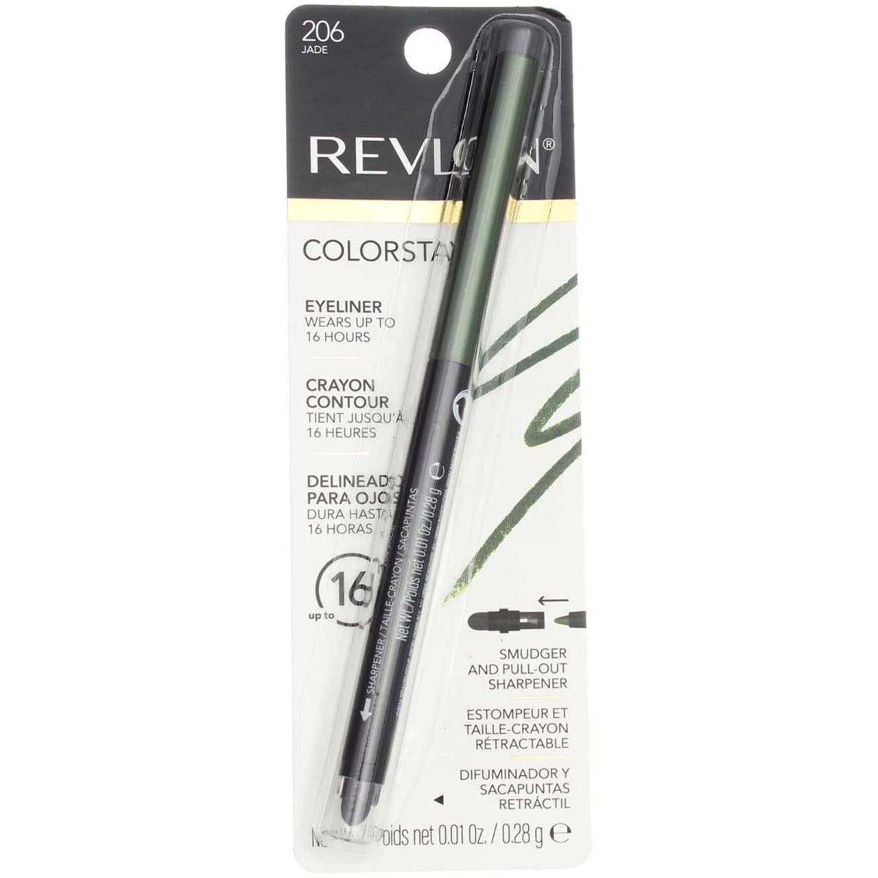 Rev Clrsty 206 Eyelnr Jad Size .01z Revlon Colorstay 206 Delineador de ojos Jade .01z