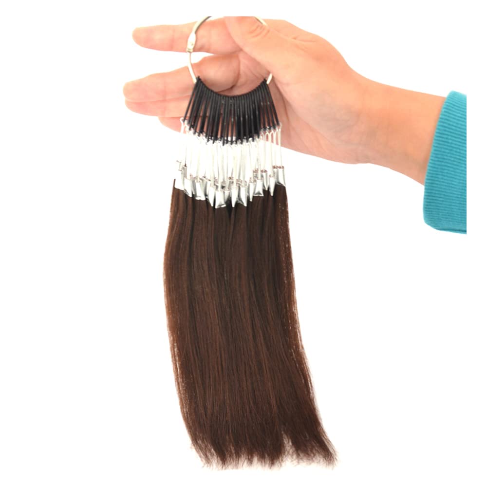 30 mechones por juego de muestras de cabello humano 100% prueba de anillos de color para extensiones de cabello humano y peluquería de salón de