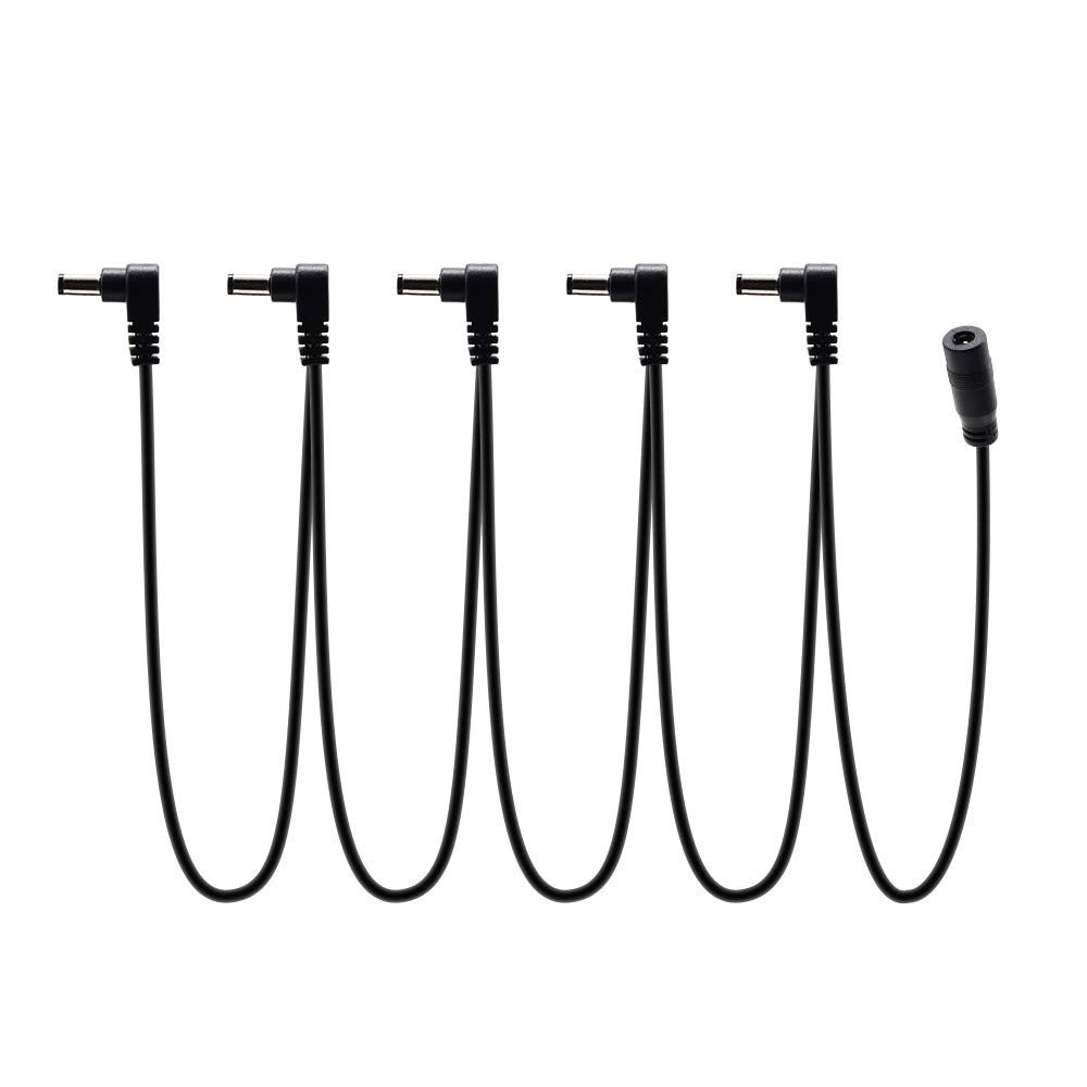 SONICAKE – Cable de cadena tipo margarita de 5 vías de 9 V CC con enchufe de ángulo recto para pedal de efectos de guitarra