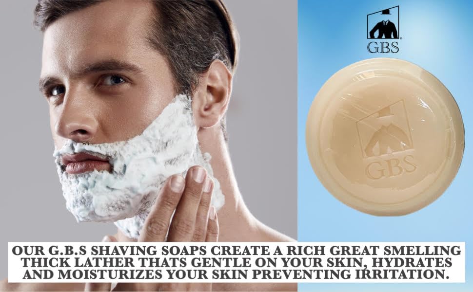 G.B.S Juego de afeitado húmedo para hombre, cepillo de afeitar sintético cromado, cuenco de afeitar inoxidable con jabón de afeitar natural