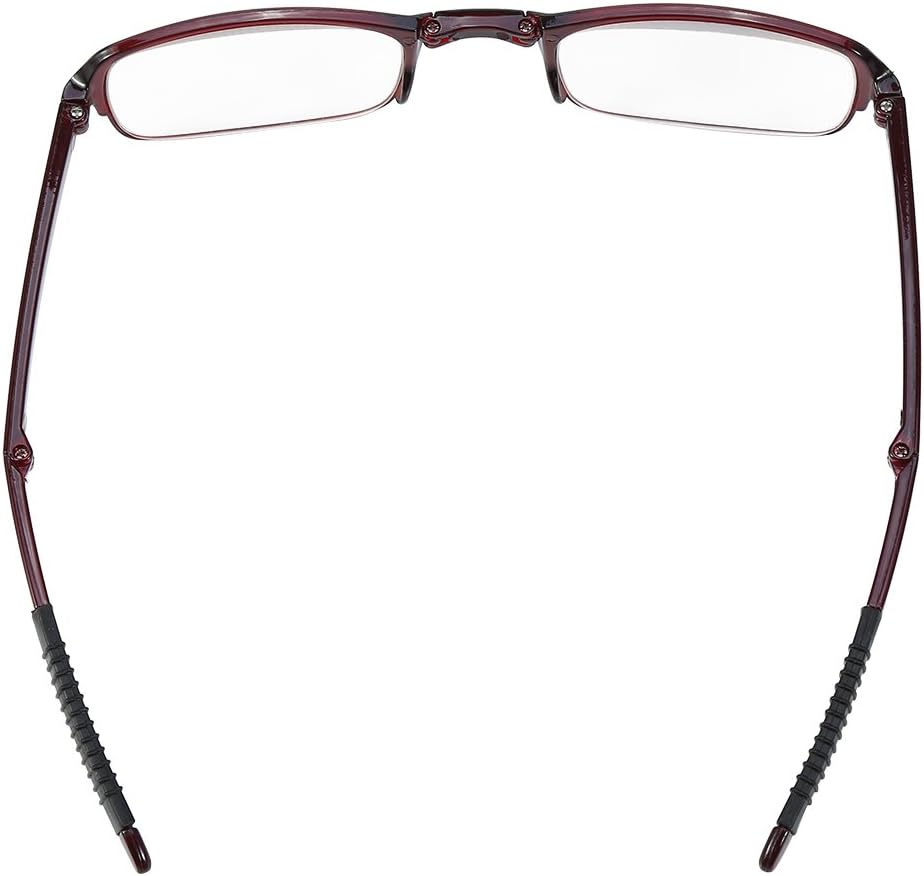 Gafas de lectura, hombres y mujeres 1.01.52.02.53.03.54.0, vidrio presbípico de lectura plegable y portátil (2.5-rojo)
