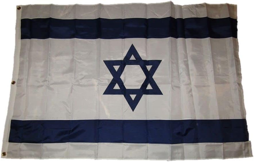 Bandera de nailon 300D de Israel bordada bordada de 6 x 10 pulgadas, resistente