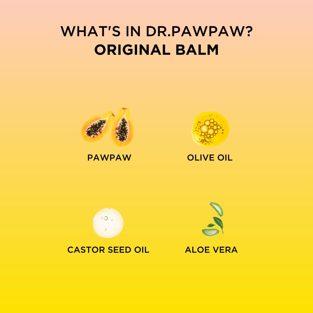 Dr. Bálsamo multiusos Pawpaw, bálsamo sin fragancia, para labios, piel, cabello, cutículas, uñas y acabado de belleza 25 ml.