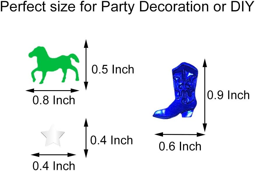 Decoración de fiesta, confeti de vaquero del oeste, botas de caballo de Patricio para niños, cumpleaños, bodas, baby shower, decoración de confeti