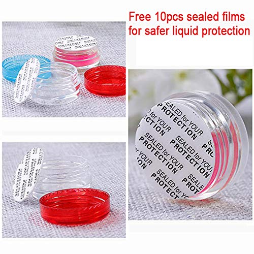 Wopanxye – 20 frascos pequeños de 0.2 fl oz sin BPA, muestra cosmética de 0.18 oz, recipiente vacío de plástico con tapa de rosca azul, para