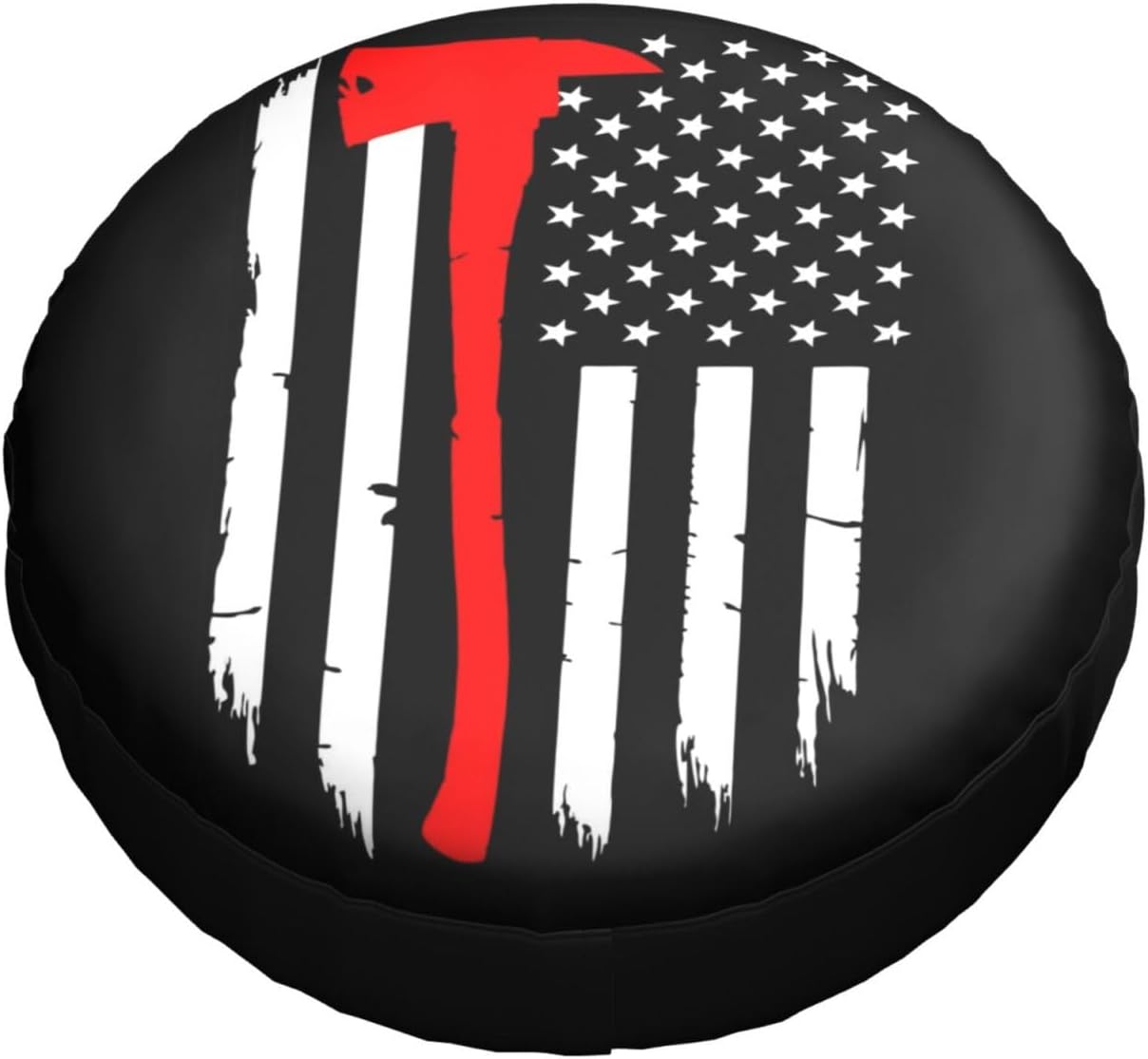 Cubierta de neumático de repuesto con bandera de bomberos con bandera estadounidense, cubierta de neumático de rueda a prueba de Waerproof protege