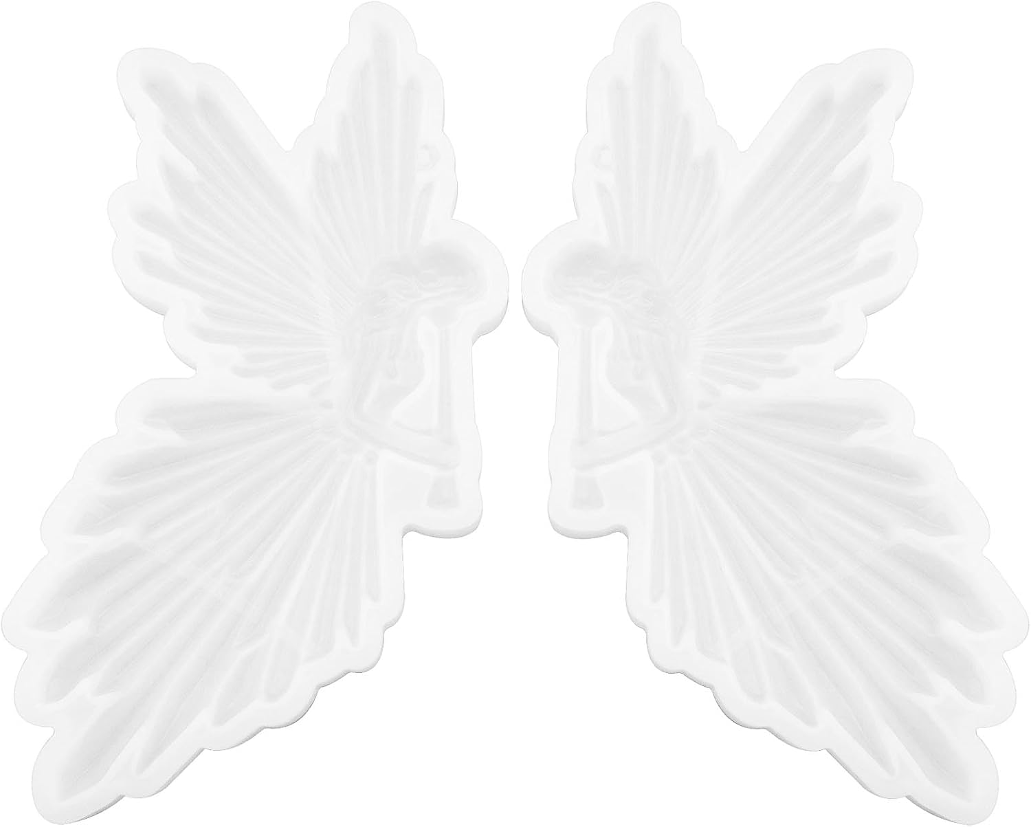 eMagTech Molde de resina de hada de ángel, molde de silicona para llavero, colgante, aretes, pastel, fondant, decoración, joyería, manualidades, 2