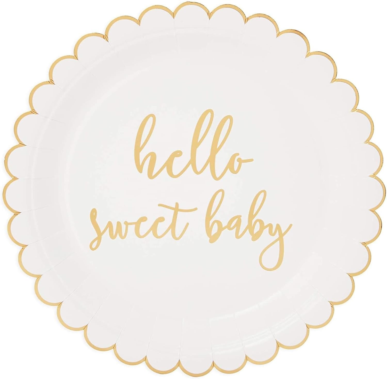 Hello Sweet Baby Shower Supplies, juego de vajilla (144 piezas, sirve 24)