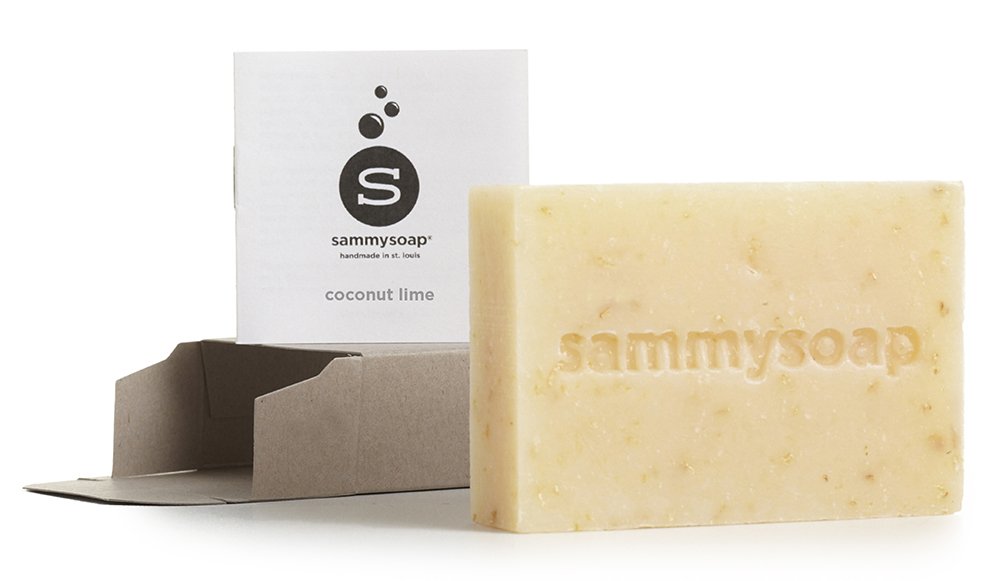 sammysoap Barra de jabón totalmente natural, lima de coco