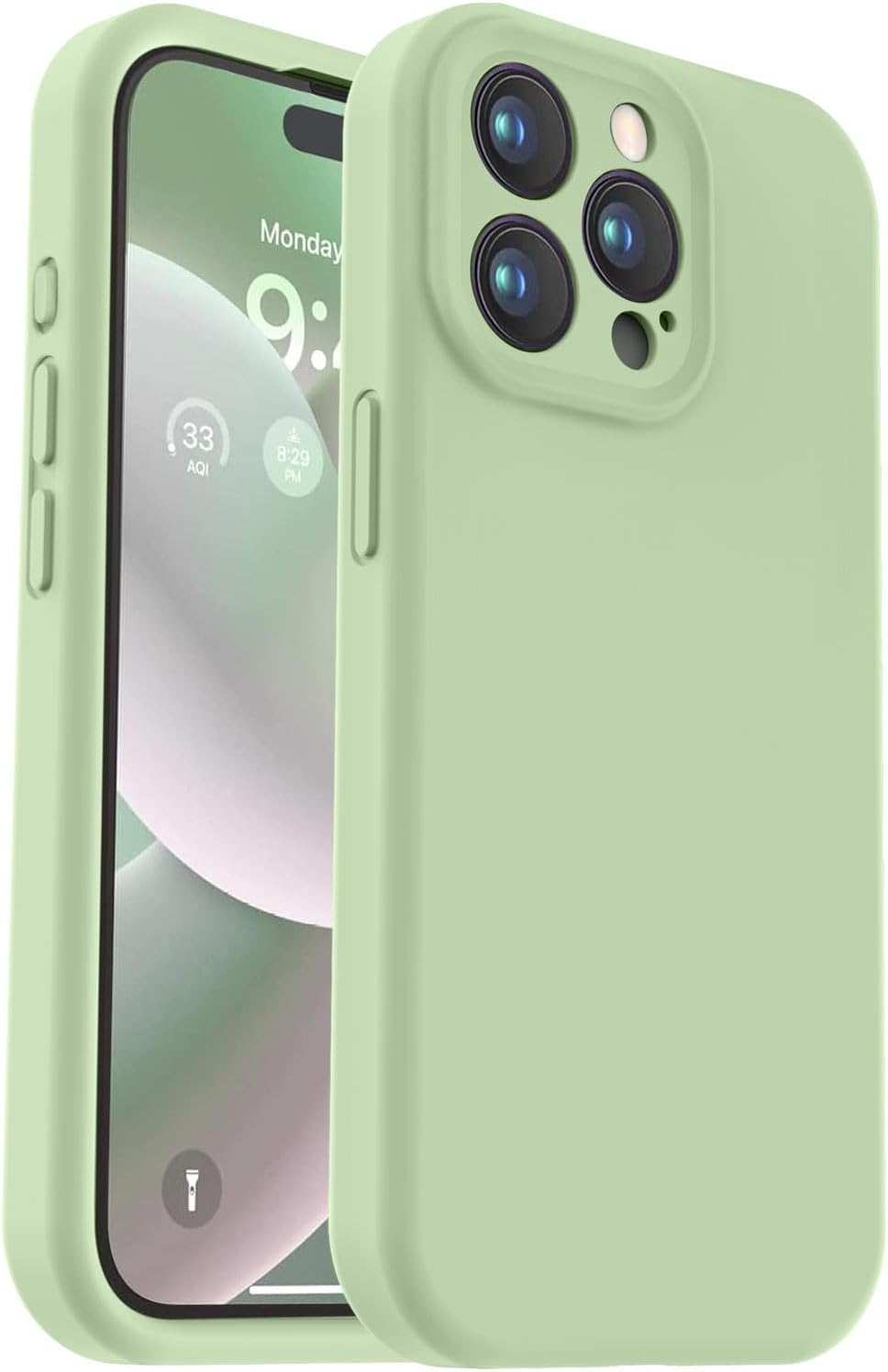 Vooii Funda compatible con iPhone 15 Pro Max, silicona de alta calidad mejorada, protección de cámara forro de microfibra suave antiarañazos a