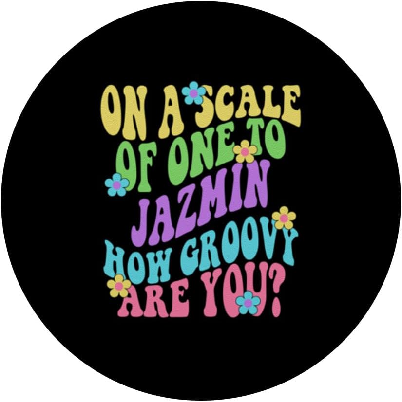 JAZMIN Personalized Name Cute Retro Girls Groovy Birthday PopSockets Standard PopGrip