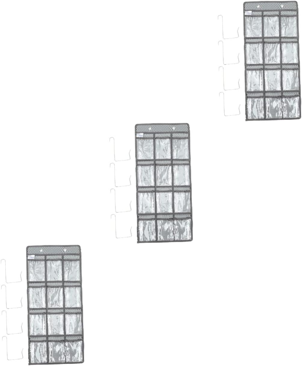 NUOBESTY Organizador de montaje en pared para joyas, bolsa de bolsillo, 3 piezas, 12 compartimentos, colgador de tarjetas, pendientes para niños,