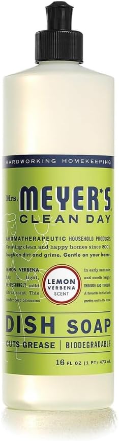 MRS. MEYER’S CLEAN DAY Variedad de aroma a verbena de limón, 1 ambientador de habitación de 8 onzas, 1 jabón líquido para platos de 16 onzas, 1