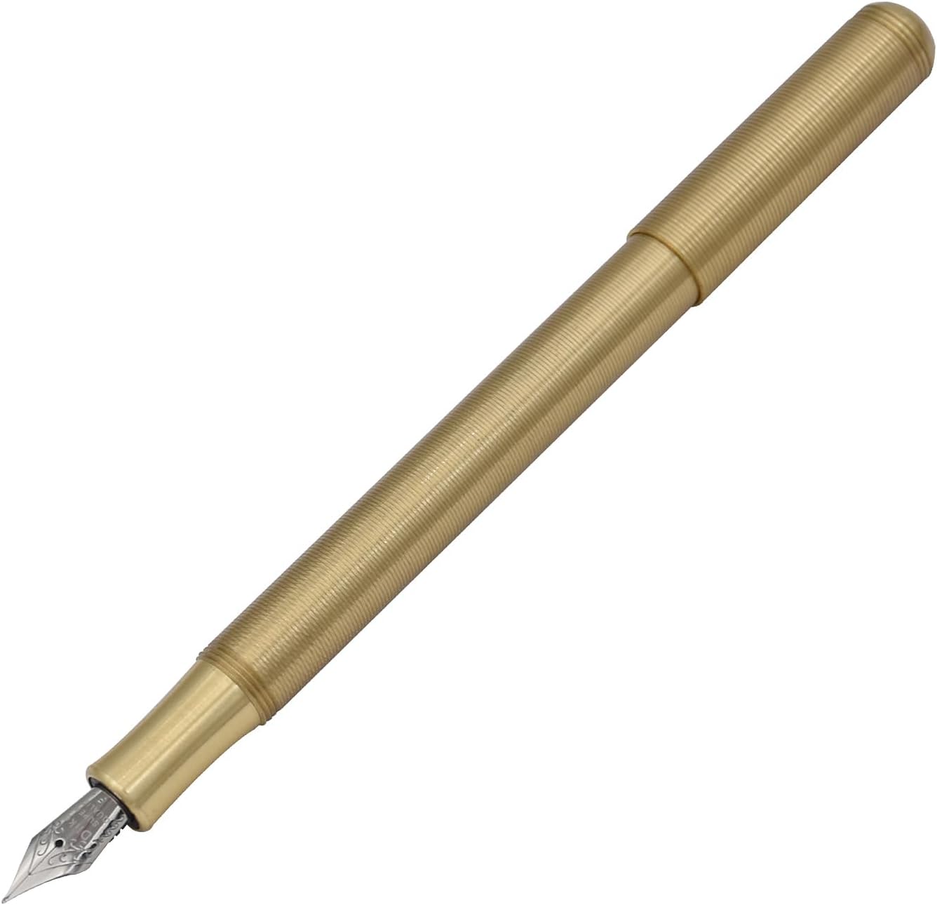 SIPLIV Pluma estilográfica de latón Pluma de oficina de negocios Párrafo corto (4.724 in) Pluma de viaje de bolsillo – Bobina de latón