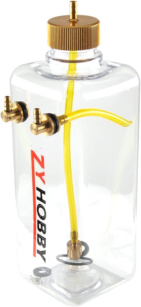 Tanque de combustible de gas RC 23.7 fl oz, botella de combustible ZYHOBBY para modelo de avión RC en plástico transparente de EE. UU