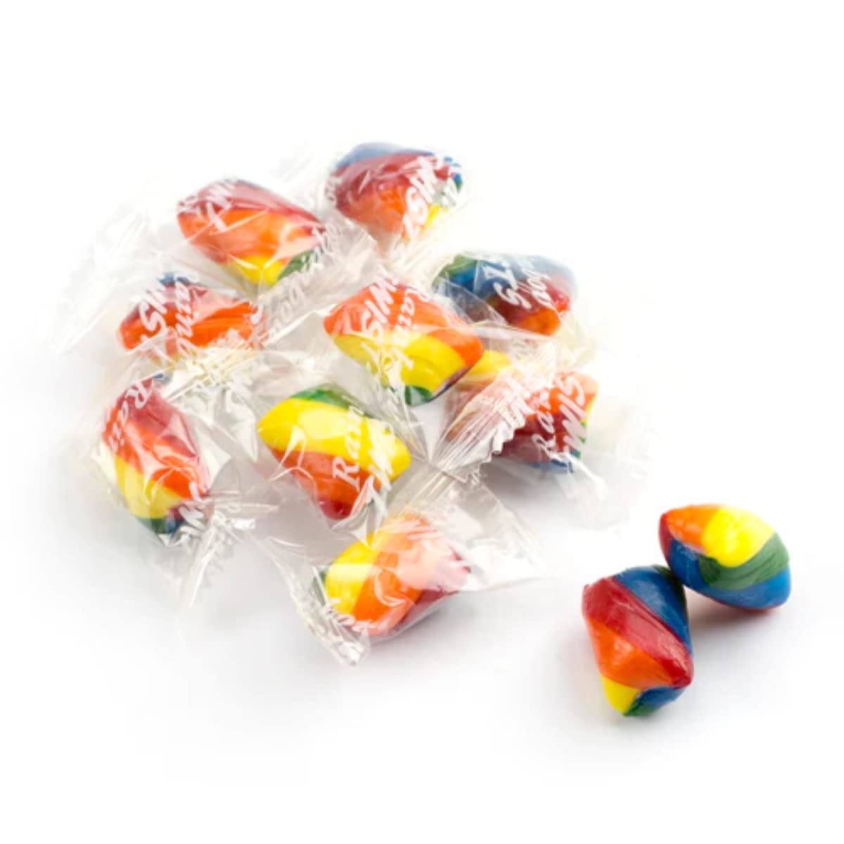 Giros de caramelo con forma de cilindro arcoíris – 2 libras – Sabor a fruta