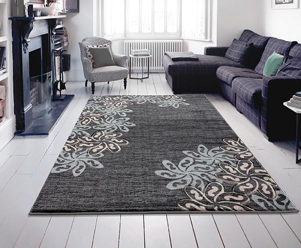 Alfombra decorativa para sala de estar, dormitorio u oficina, lavable a máquina, con diseños florales, geométricos, desgastados y abstractos con