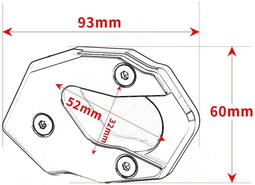 Soporte lateral de motocicleta para Ka & was&aki Ve-rs-ys X 300 250 2017-2022 Soporte lateral de motocicleta Soporte de extensión de pie Soporte
