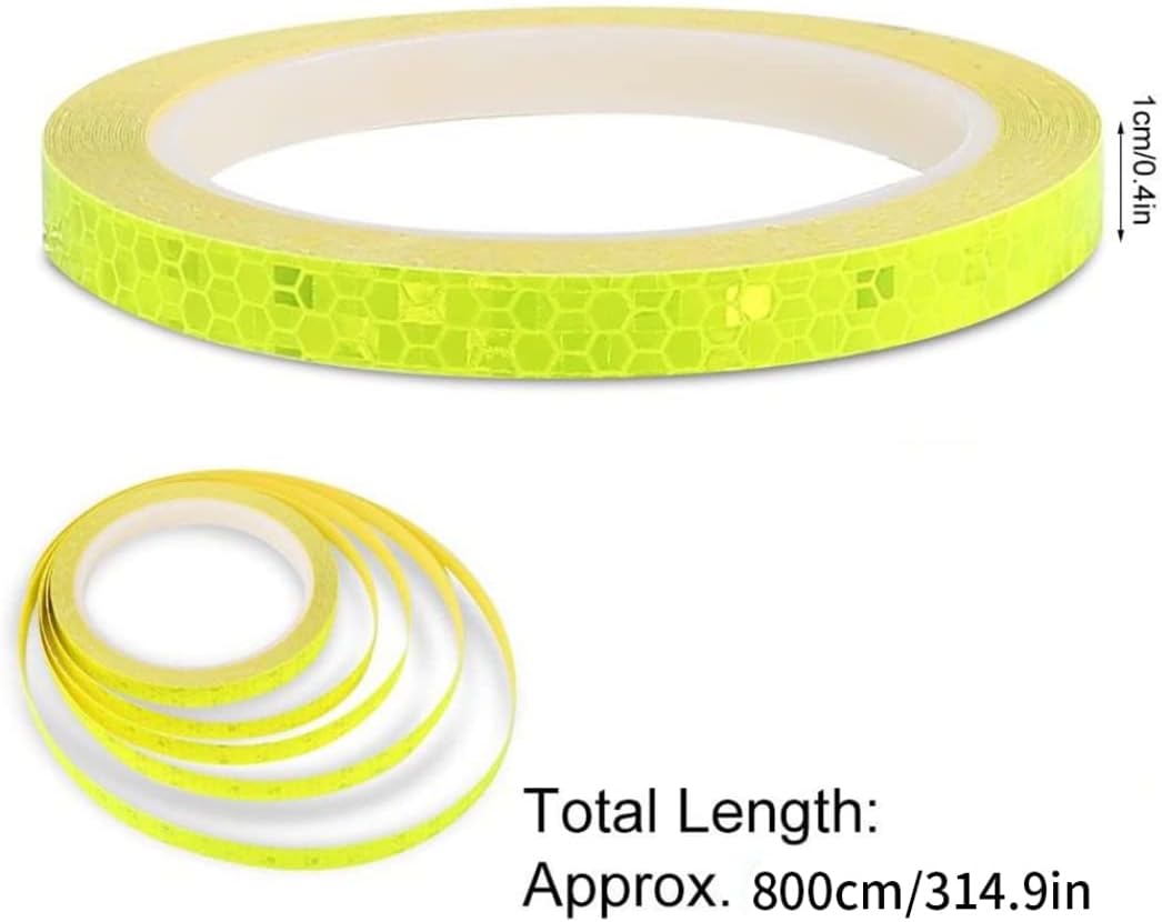 XJKLBYQ Reflectores de bicicleta Tira reflectante para bicicleta, cinta adhesiva fluorescente para ciclismo, decoración de seguridad, cinta