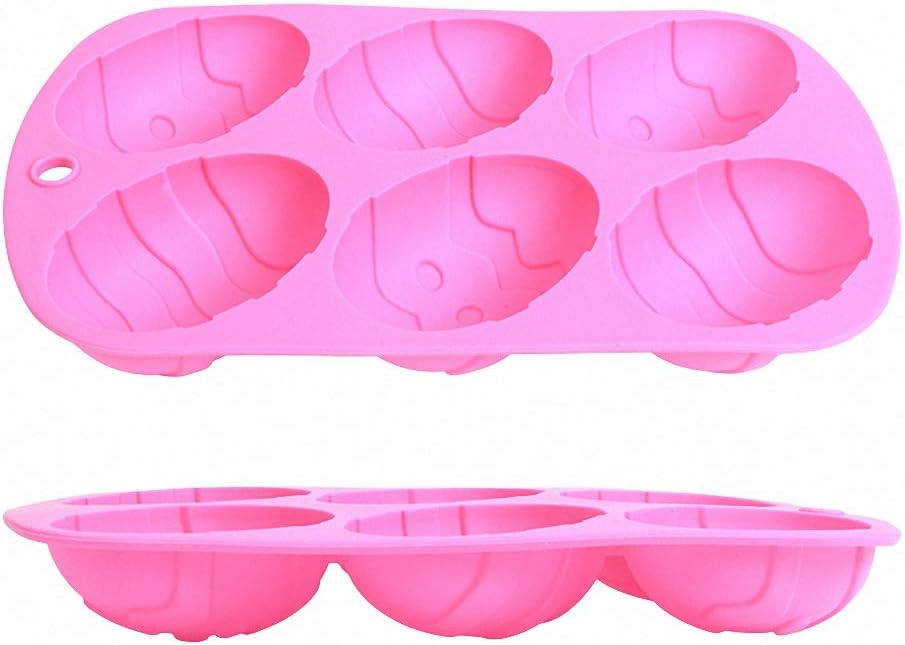 Paquete de 2 moldes de silicona para pasteles de huevos y conejitos para el día de Pascua, para hornear, magdalenas, hacer magdalenas, chocolate,