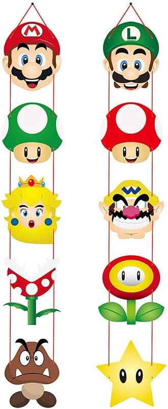 Letrero para puerta, decoración de fiesta de cumpleaños para colgar al aire libre, porche, juegos, decoración temática de videojuegos