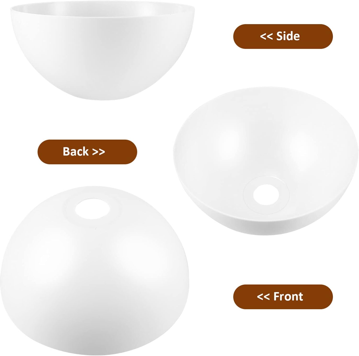 4 piezas de pantalla de lámpara de luz blanca para lámpara de mesa, pantalla de lámpara de cristal, pantalla con forma de tazón, pantalla de lámpara