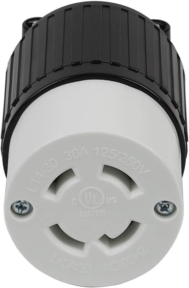 Nema L14-30R 30A 125250V 3 polos 4 cables Conector de receptáculo hembra de bloqueo de grado industrial, bloqueo giratorio industrial L14-30