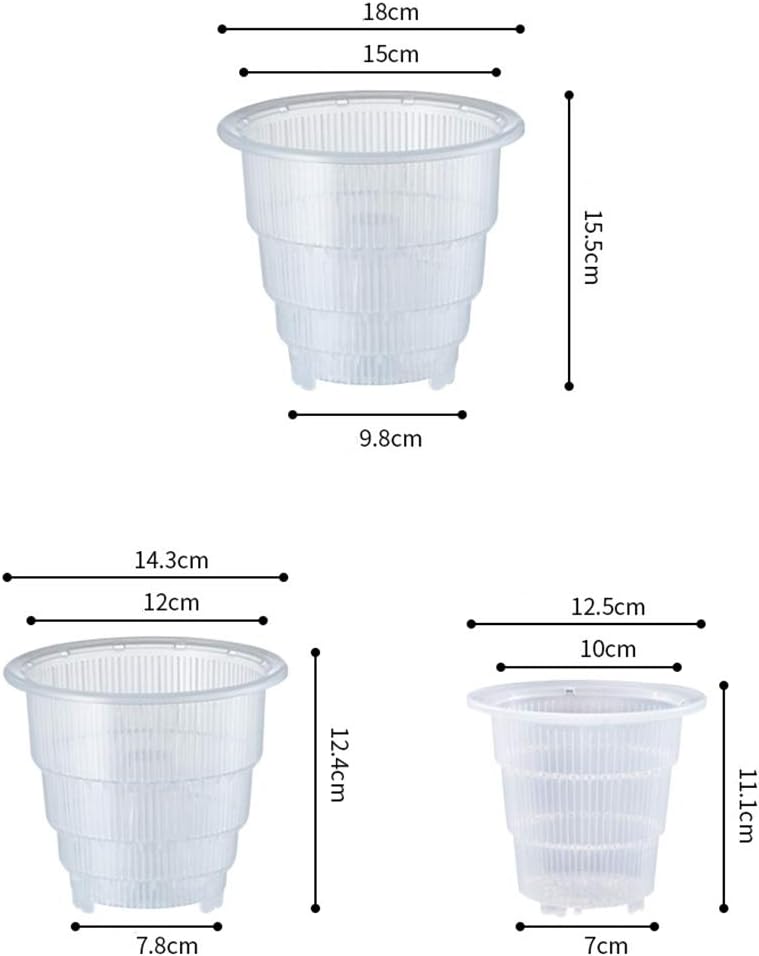 Ochine 1 paquete de macetas de plástico transparente para orquídeas con agujeros, cestas de plástico para plantas carnosas, contenedor duradero de