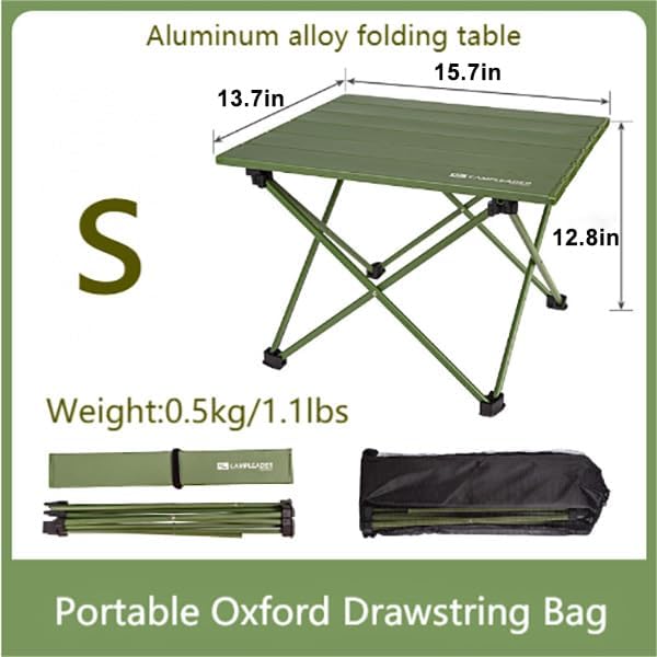 VENS LUEE Mesa plegable portátil al aire libre Mesa de barbacoa de aluminio Mesa de picnic Mesa de aluminio autoconducido Camping Placa de aluminio