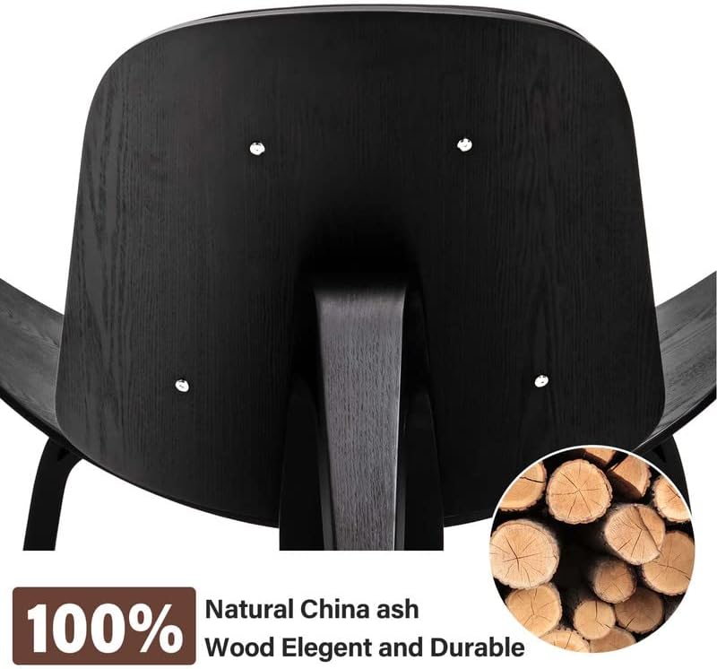 Silla de salón moderna de mediados de siglo, piel sintética, muebles escandinavos, trípode de madera contrachapada, diseño clásico, sillas