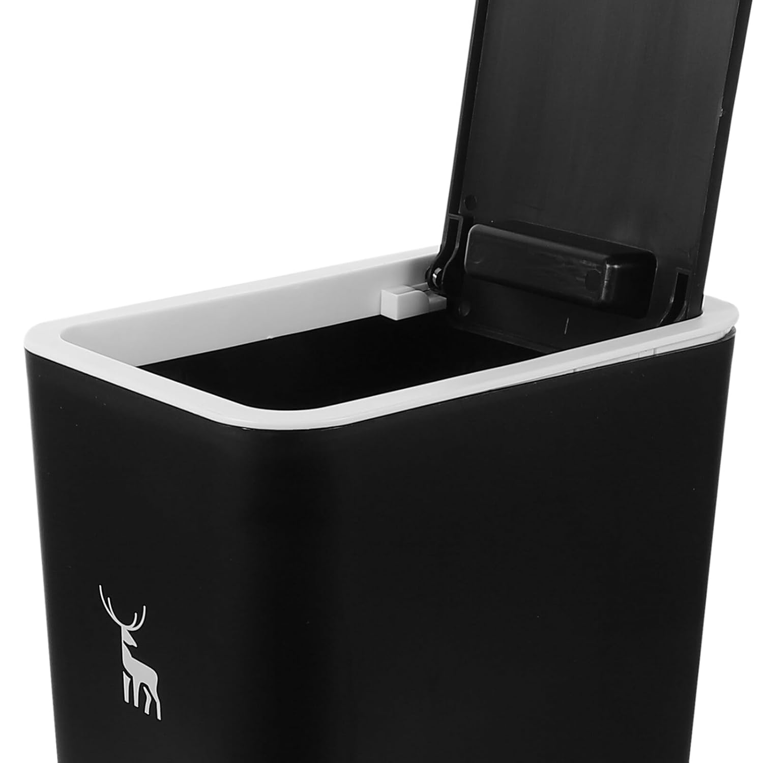 Alipis Bote de basura delgado de plástico de 10 litros con tapa superior de prensa, cesta de basura moderna, contenedor de basura para el hogar,