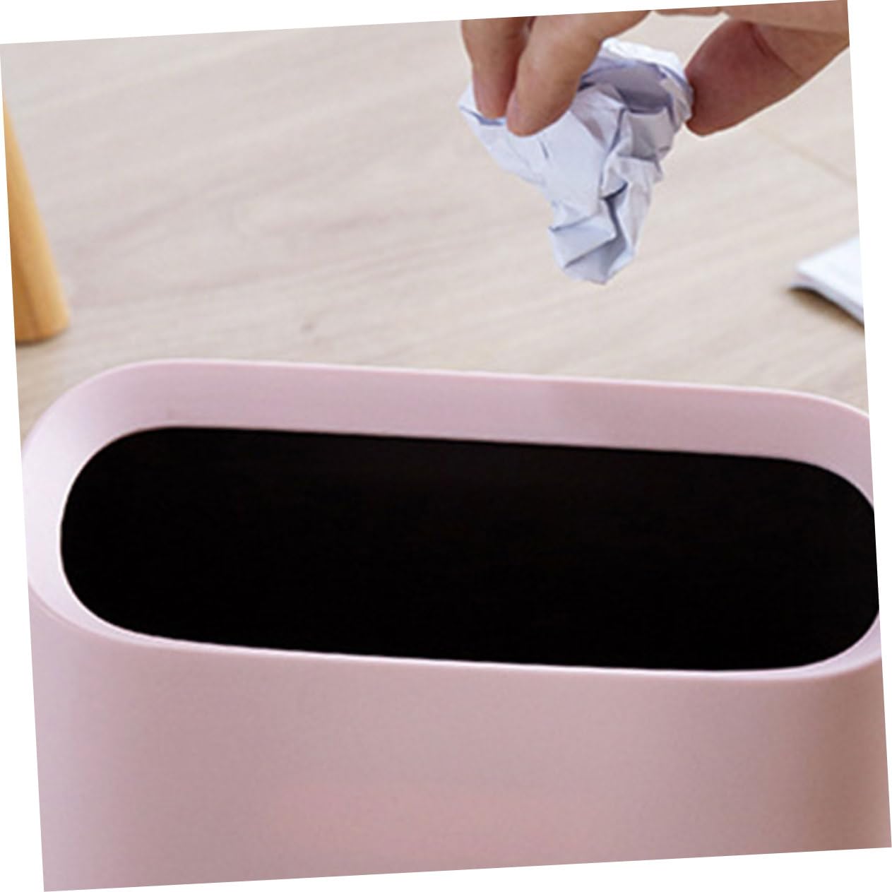 Zerodeko Papelera de escritorio de 2 piezas, papelera de reciclaje, papelera rosa, mini contenedor de basura para cocina, escritorio, mini bote de