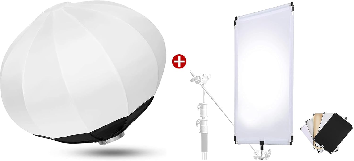 Soonpho Linterna plegable de 25 pulgadas25.6 in Softbox y reflector de luz 5 en 1