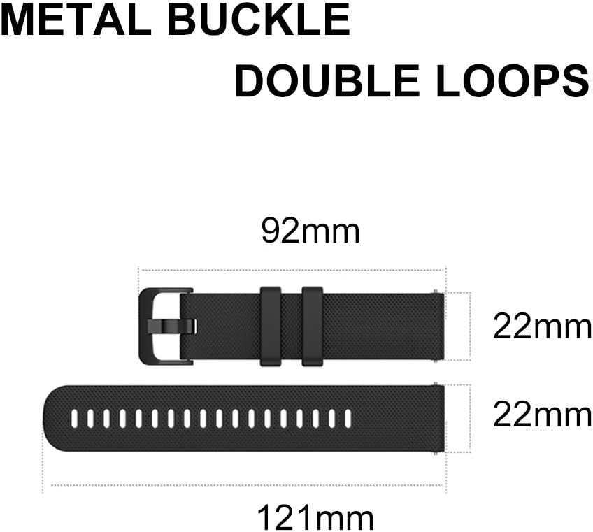 Yeejok Correas de silicona de 0.73 pulgadas compatibles con Fossil Gen 65E de 1.73 pulgadas, Gen 5 LTECarlyleGarrettJulianna Reloj inteligente de