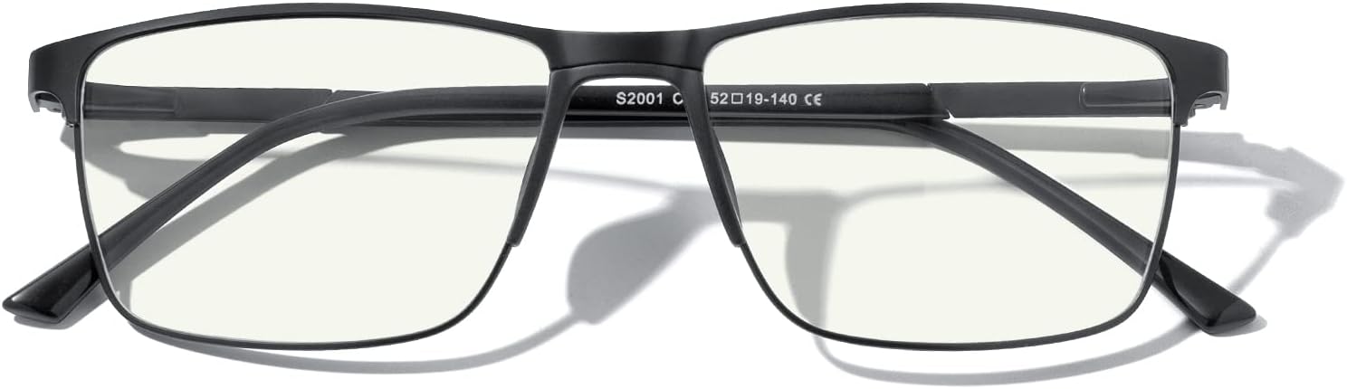 MERRY’S  Lentes de lectura con bloqueo de luz azul, lentes de moda masculina con montura de metal, bisagras de resorte