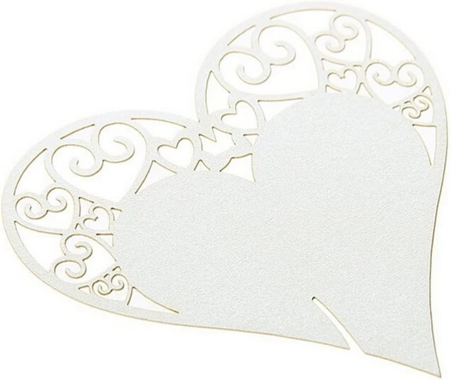 50 tarjetas postales para decoración de copa de vino, con número de mesa en forma de corazón, para bodas, recepciones, aniversarios, fiestas de