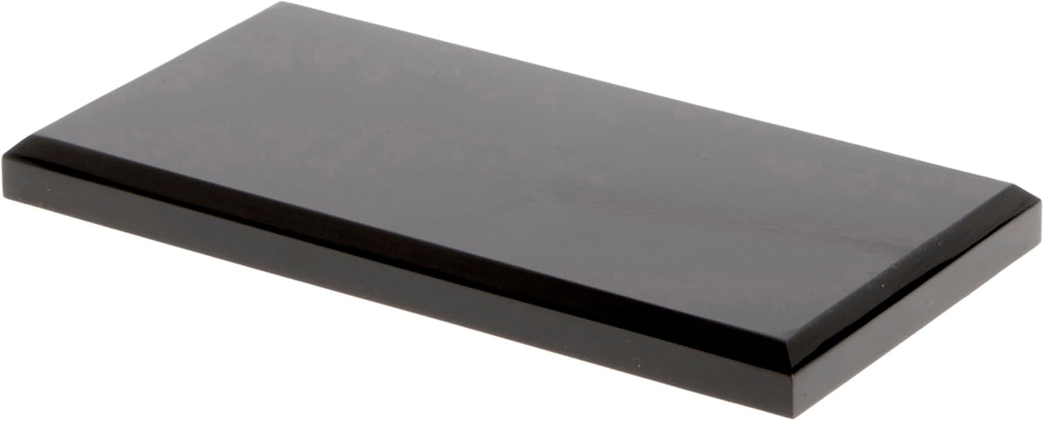 Plymor Base de exhibición biselada rectangular de acrílico negro, 6″ W x 3″ D x 0.5″ H