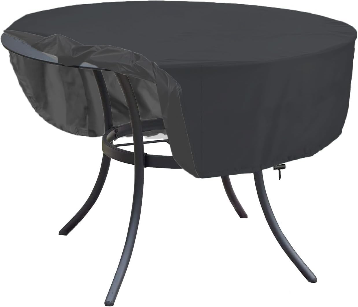 Funda de mesa redonda impermeable 600D adecuada para mesa redonda de patio, cubierta antidecoloración para muebles de exterior mesa redonda (redonda