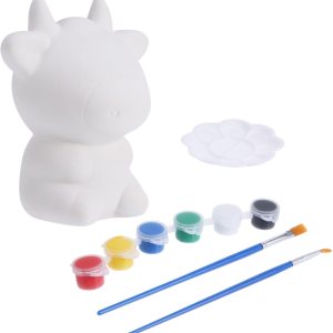 Amosfun Hucha de vaca de 1 pieza, embrión blanco, juguetes para niños, alcancía para niños, pintura para niños, sin esmaltar, olla de ahorro para Amosfun Hucha de vaca de 1 pieza, embrión blanco, juguetes para niños, alcancía para niños, pintura para niños, sin esmaltar, olla de ahorro para