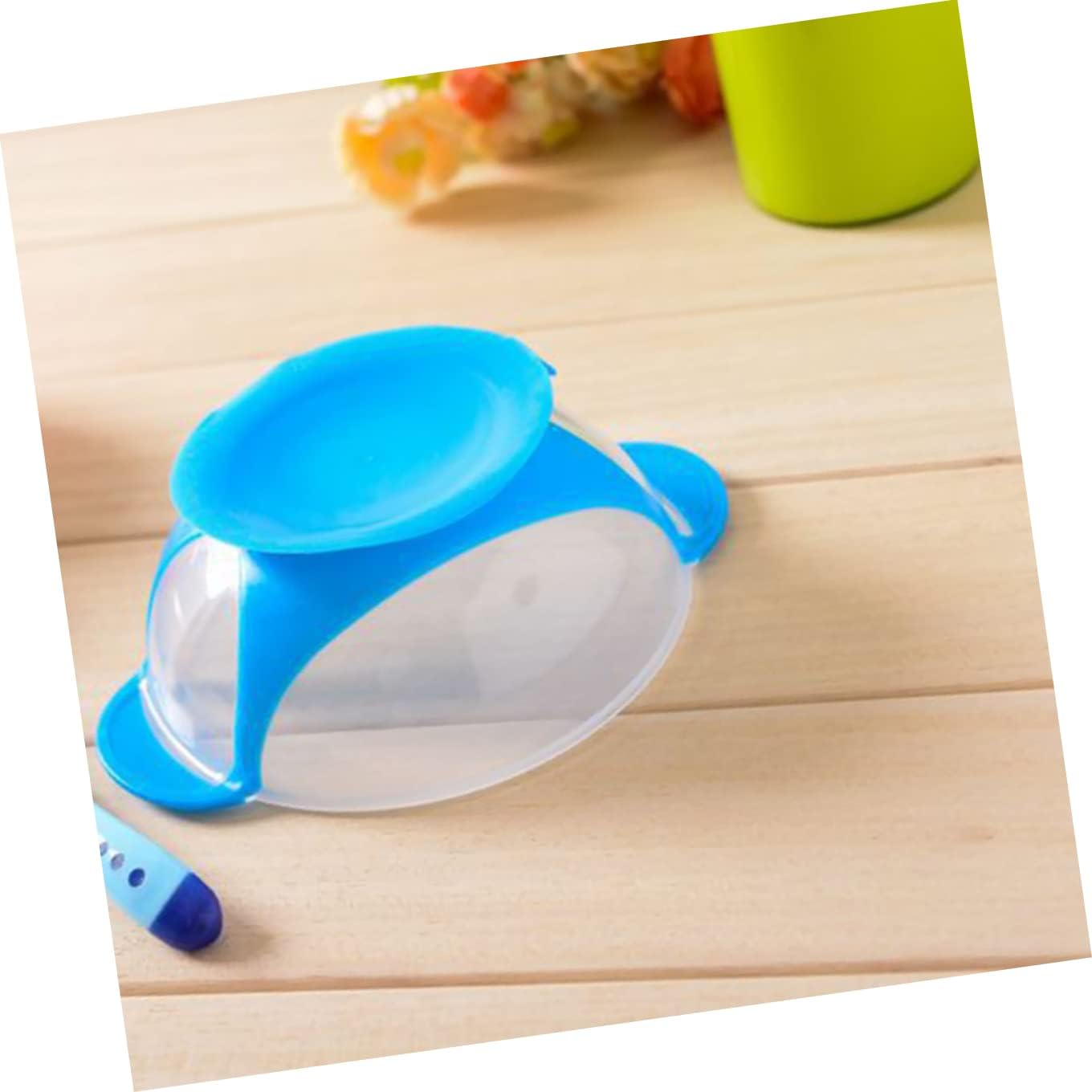 Kisangel Ventosa Vajilla Detección Temperatura Silicona Cambio De Color De Alimentación Taza Al Azar Cuchara De Succión Cubiertos Resistente Tazón