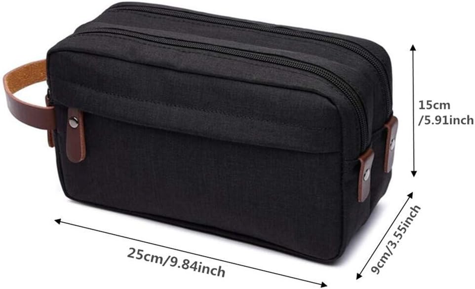 Tumecos Neceser de cuero encerado para hombre, kit de afeitado, accesorios de viaje, bolsa organizadora (verde militar 1)