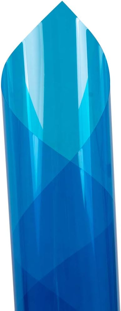HOHOFILM Película decorativa transparente para ventana, color azul, tintado de vidrio, bloqueo solar, control de calor, tintado de ventana