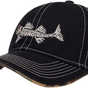 WITHMOONS Sombrero de pesca de algodón con bordado de hueso de pescado, gorra de béisbol YZ10119 WITHMOONS Sombrero de pesca de algodón con bordado de hueso de pescado, gorra de béisbol YZ10119