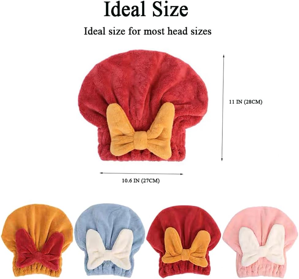 Paquete de 2 toallas de microfibra para el cabello, súper absorbentes, para cabello mojado. Toalla de pelo suave y de secado rápido para mujeres,