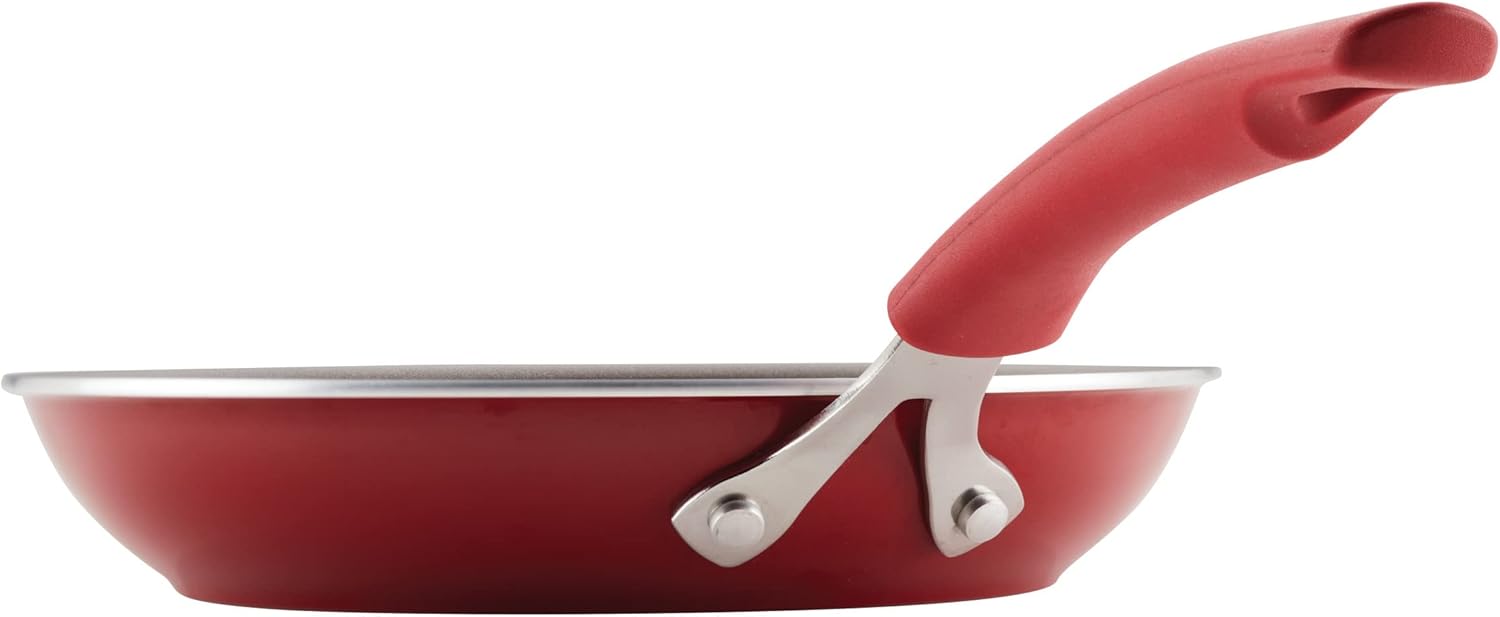Rachael Ray Cook + Create – Sartén antiadherente, 10 pulgadas, color rojo