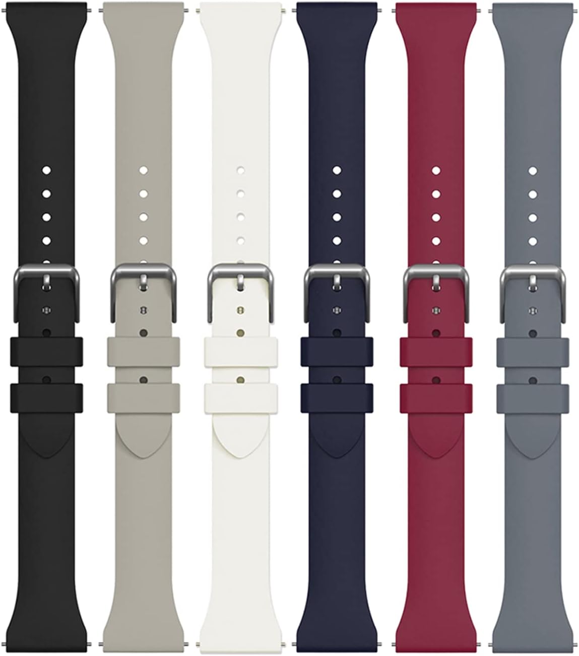 E ECSEM Paquete de 6 correas compatibles con Dbasne TS29 pulseras de repuesto de silicona coloridas, correas de liberación rápida para reloj